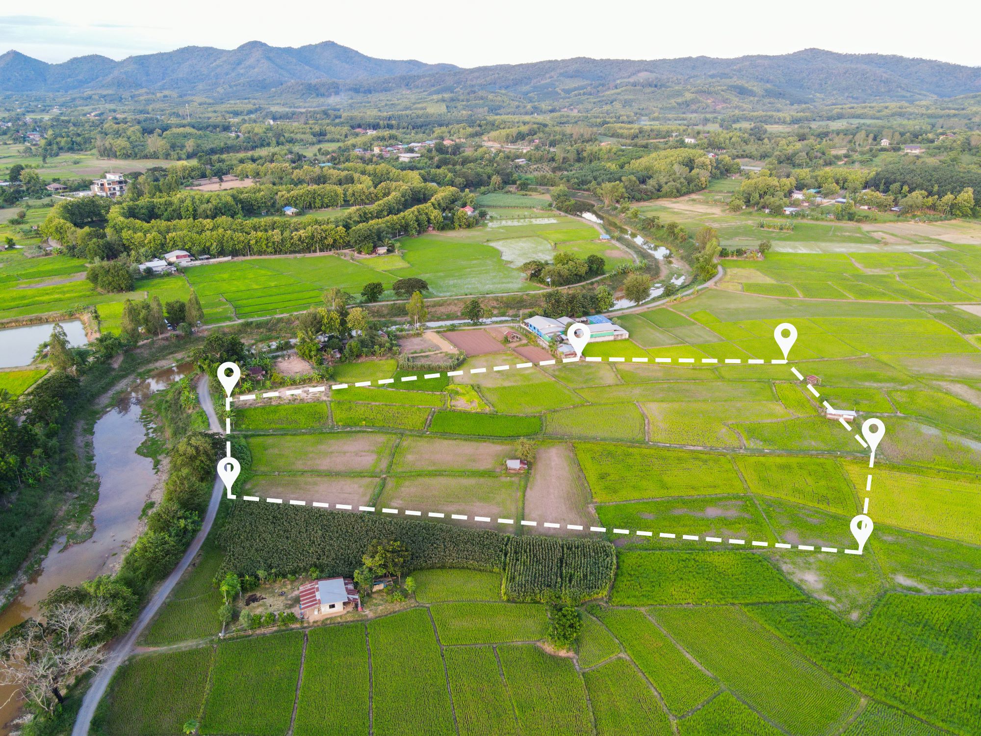 aerial view of land development